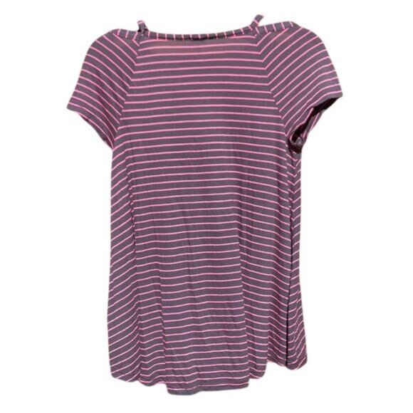 Splendid Pink & Grey Casual Comfortable Oversized Striped Top Size S - Picture 5 of 8